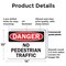 Signmission No Pedestrian Traffic Danger Sign, Plastic, 14in W x 10in L, 2PK OS-2PACK-DS-P-1014-L-19443 - alternate 8